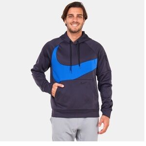 Nike NWT‎ men’s therma-fit blue swoosh hoodie size XL